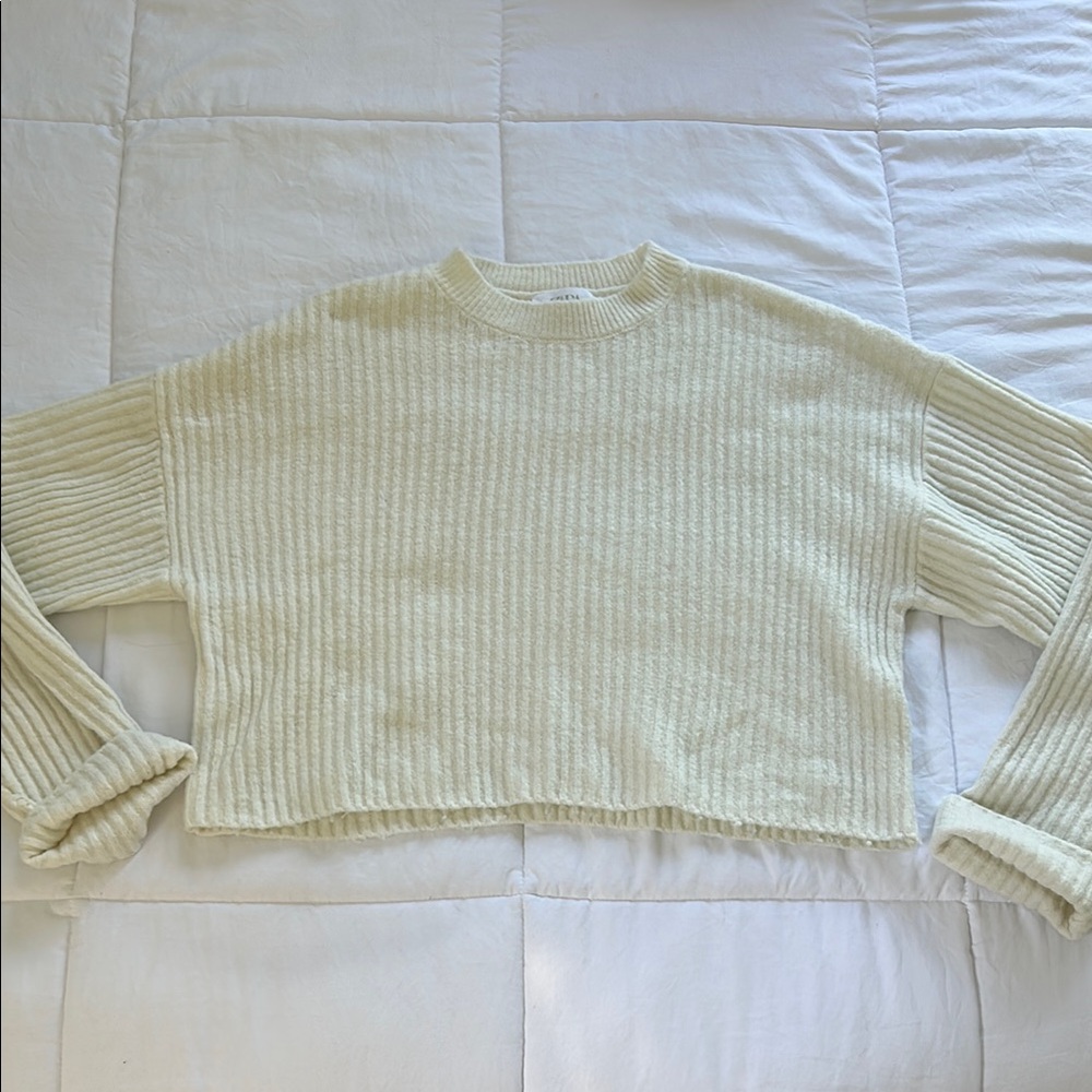 Zara Cream Ribbed Sweater